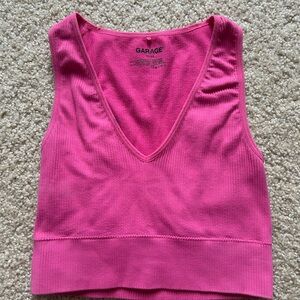 Garage Pink Sleeveless Crop Tank Top
